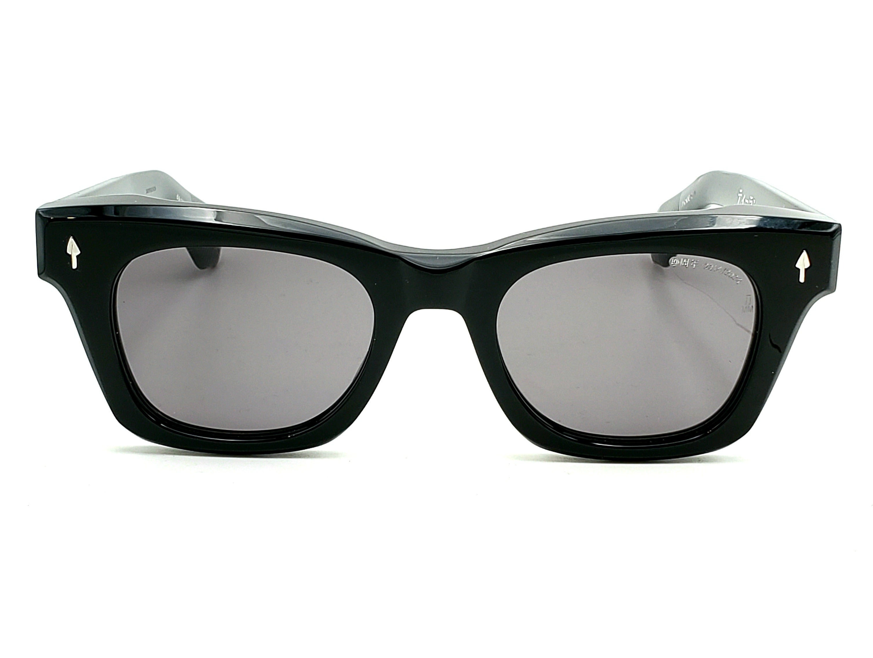 JACQUES MARIE MAGE DEALEN SQUARE SUNGLASSES Black with Grey Lenses