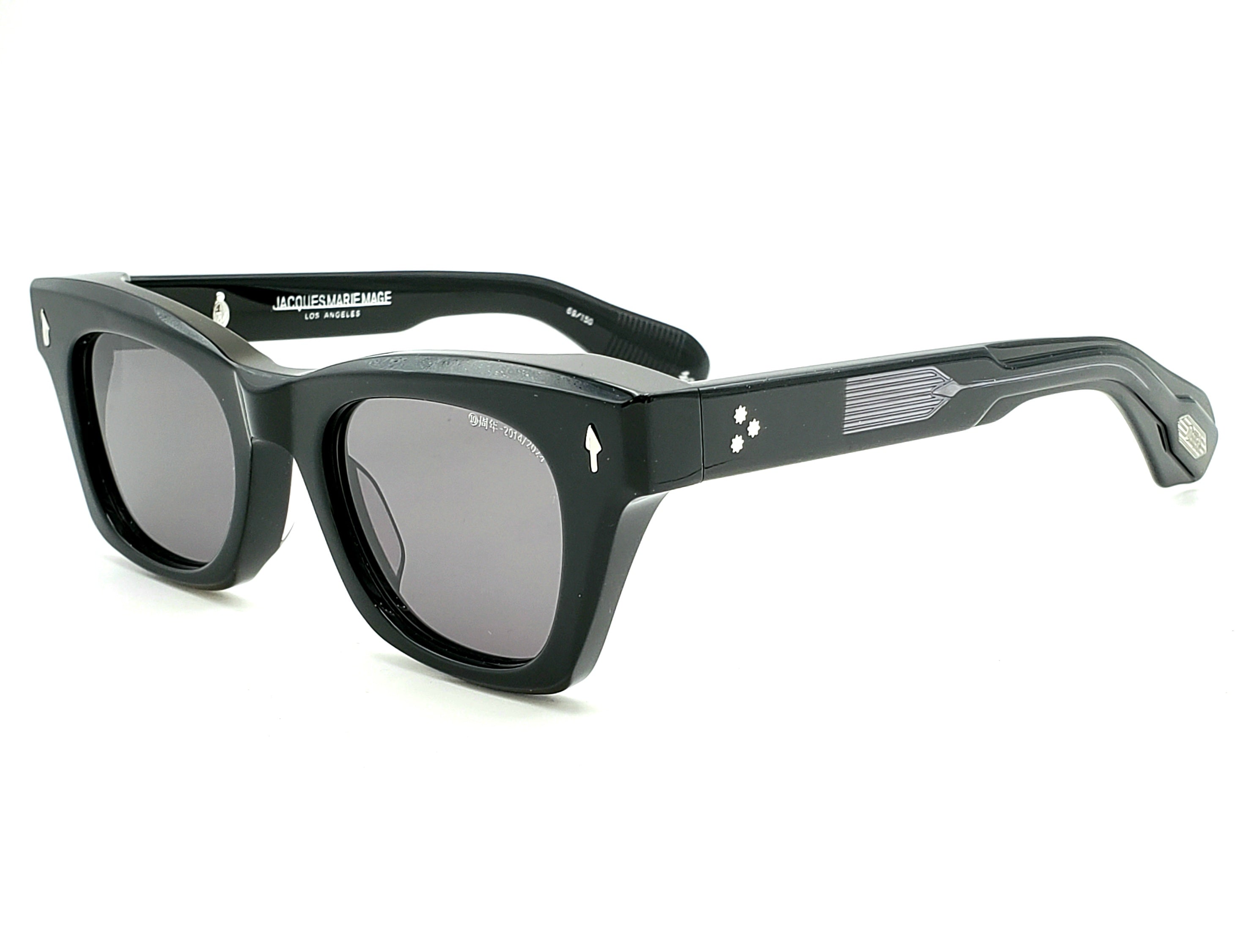 JACQUES MARIE MAGE DEALEN SQUARE SUNGLASSES Black with Grey Lenses