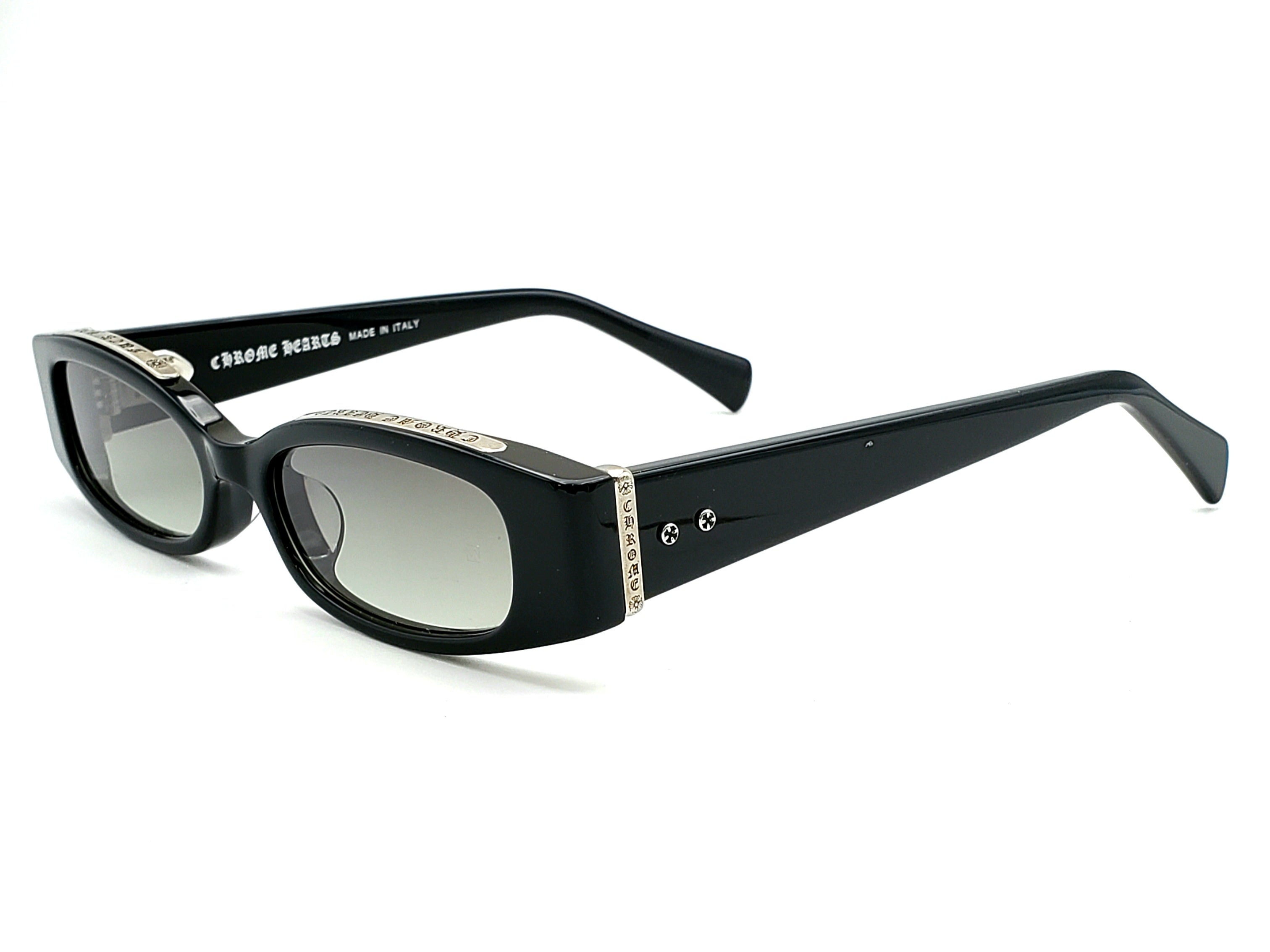 CHROME HEARTS LORD'N BLACK RECTANGULAR SUNGLASSES