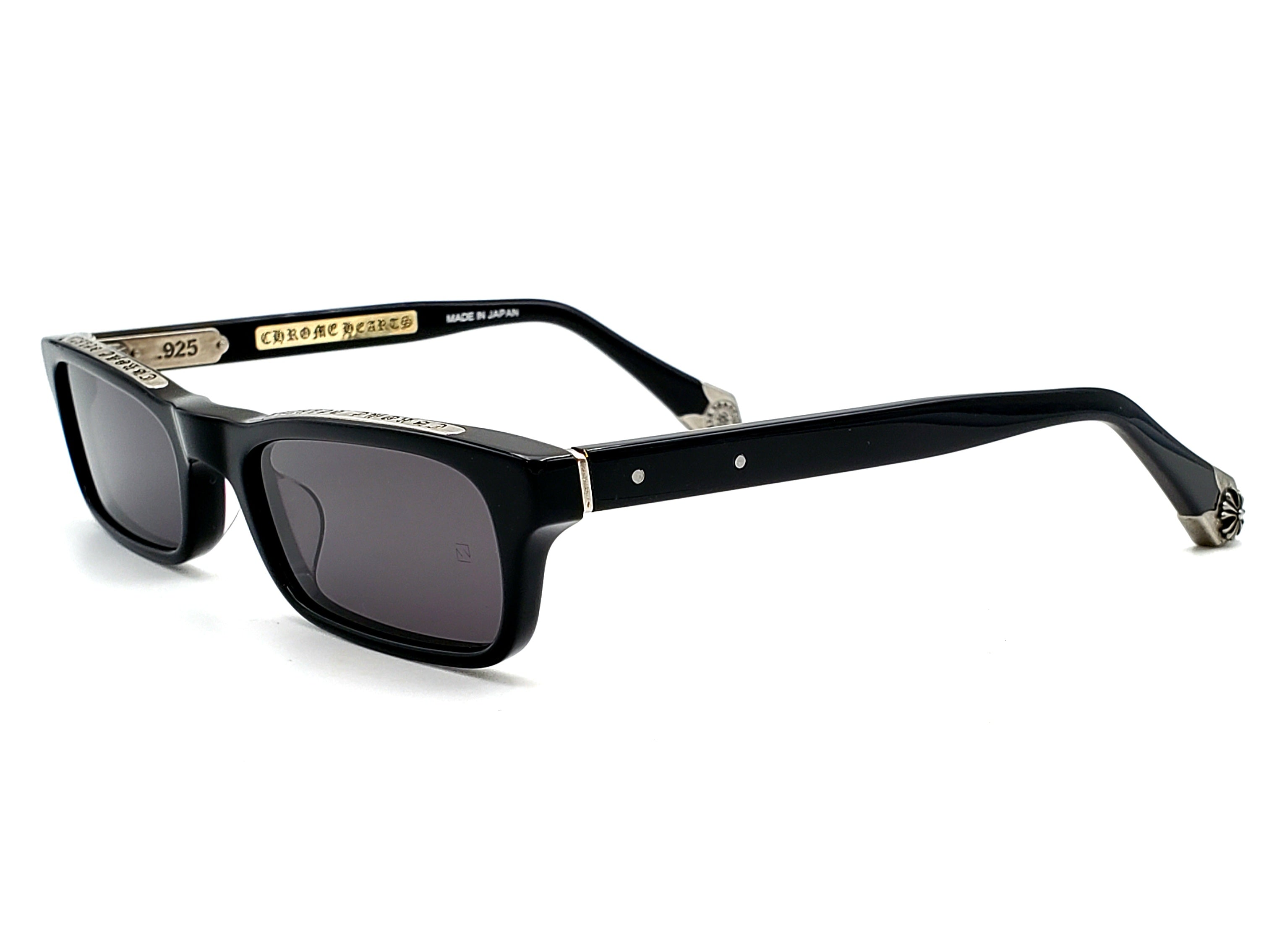 CHROME HEARTS KEEPER BLACK RECTANGULAR SUNGLASSES