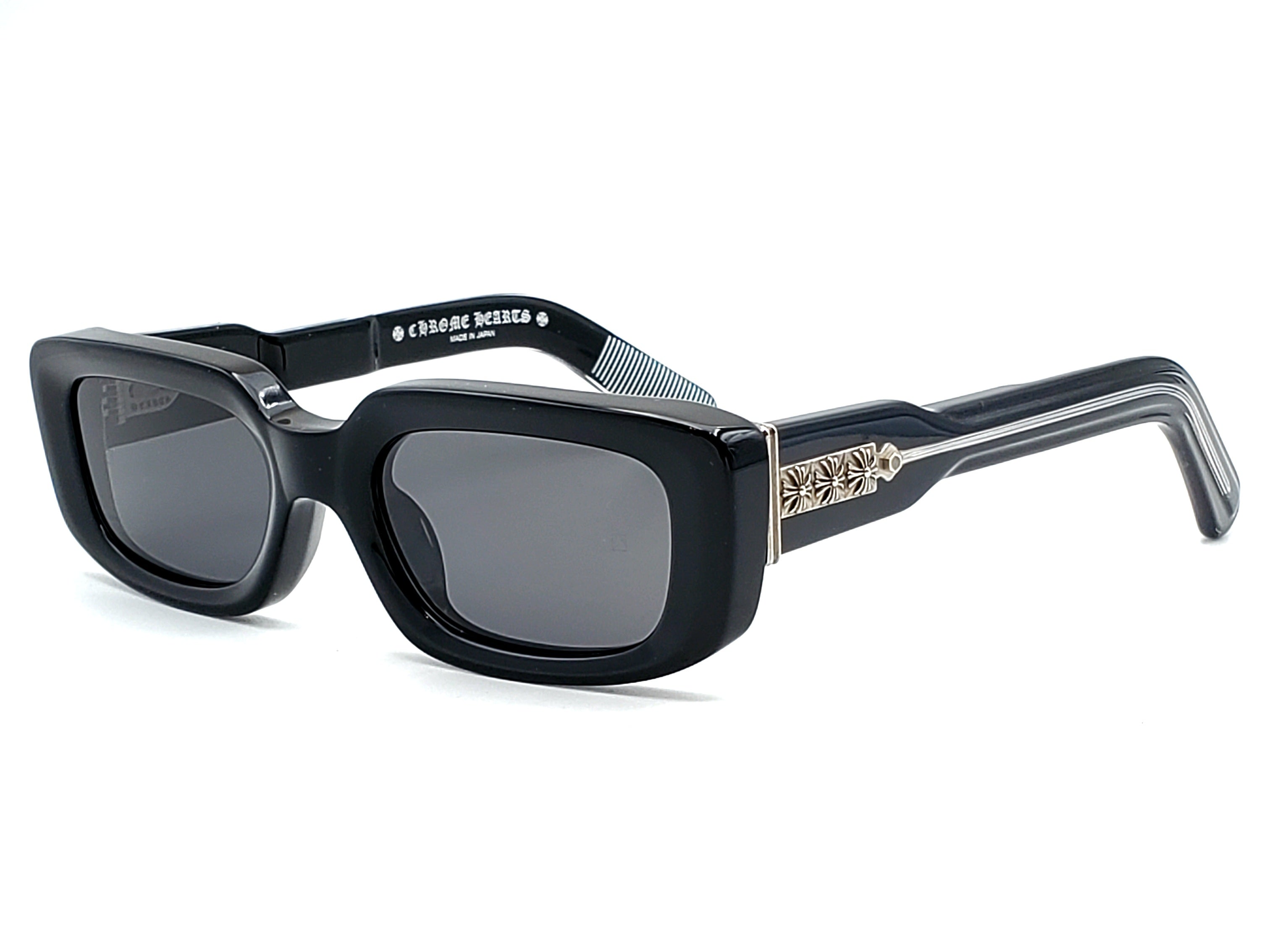 CHROME HEARTS ZELDA BLACK RECTANGULAR SUNGLASSES