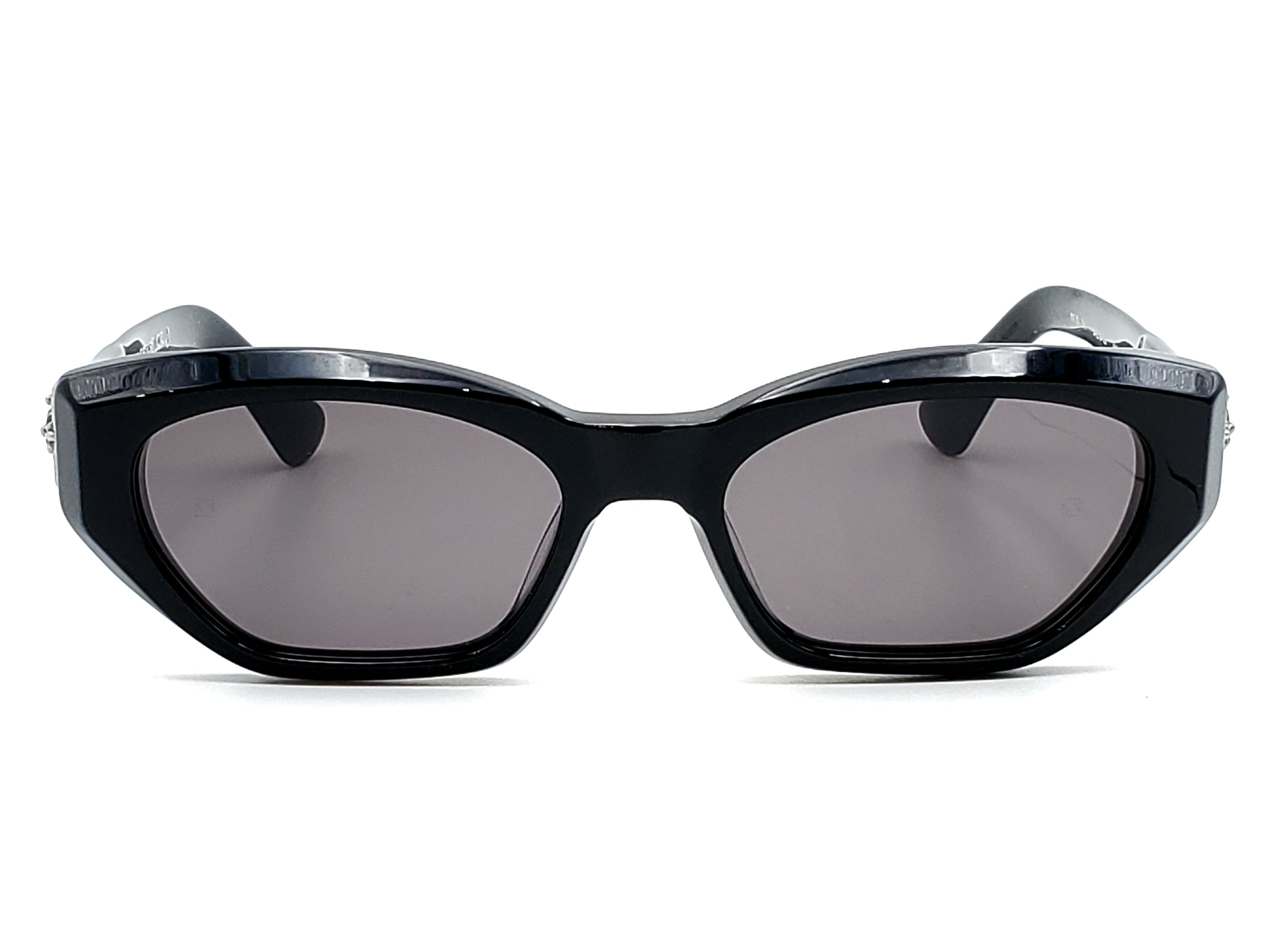CHROME HEARTS HALLLA BALUUUU BLACK RECTANGULAR CAT EYE SUNGLASSES