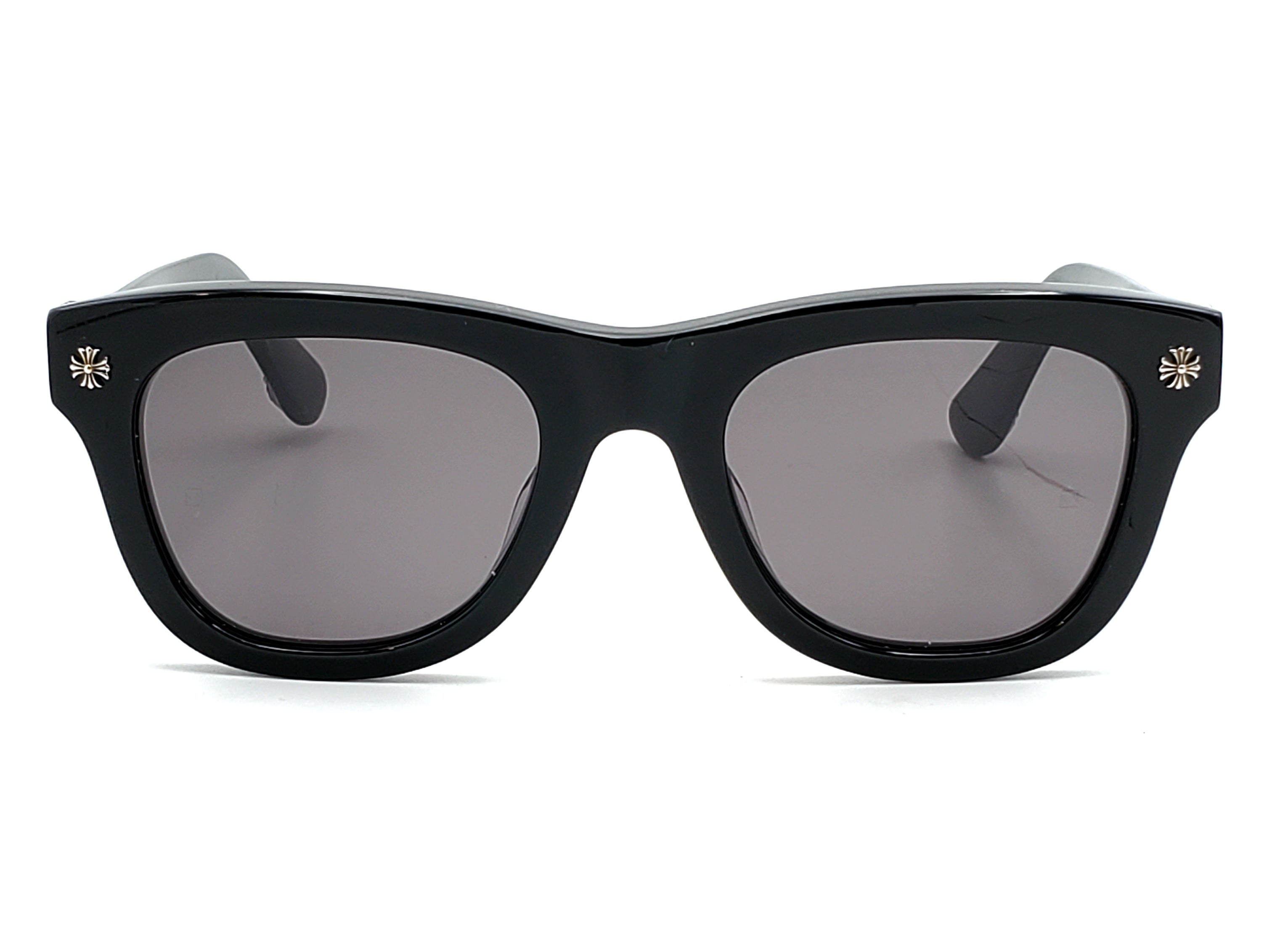 CHROME HEARTS TRITITSAGAIN BLACK SQUARE SUNGLASSES