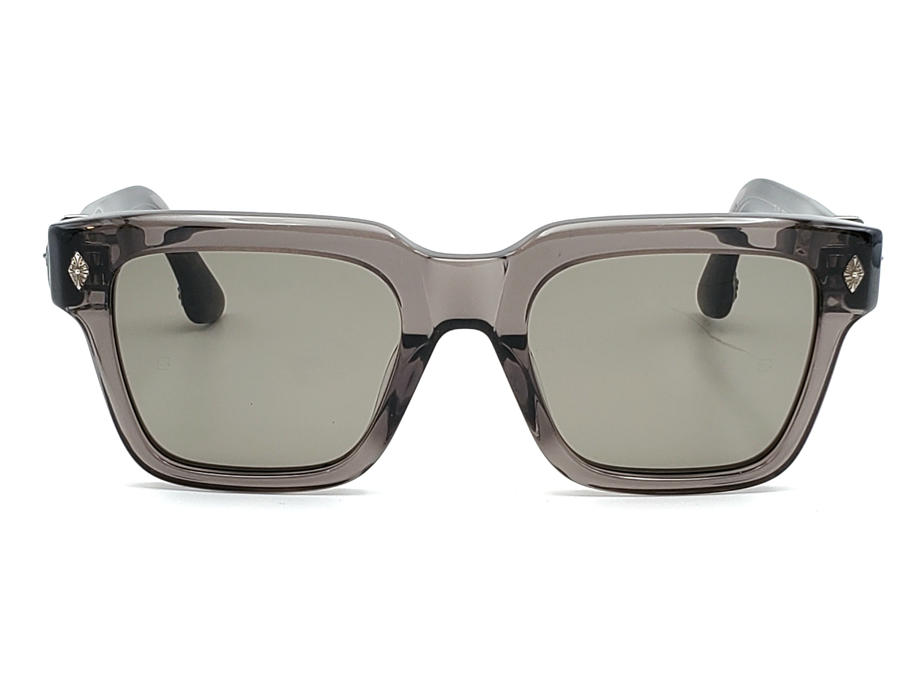 CHROME HEARTS HALLLAMANASS CRYSTAL GREY SQUARE SUNGLASSES