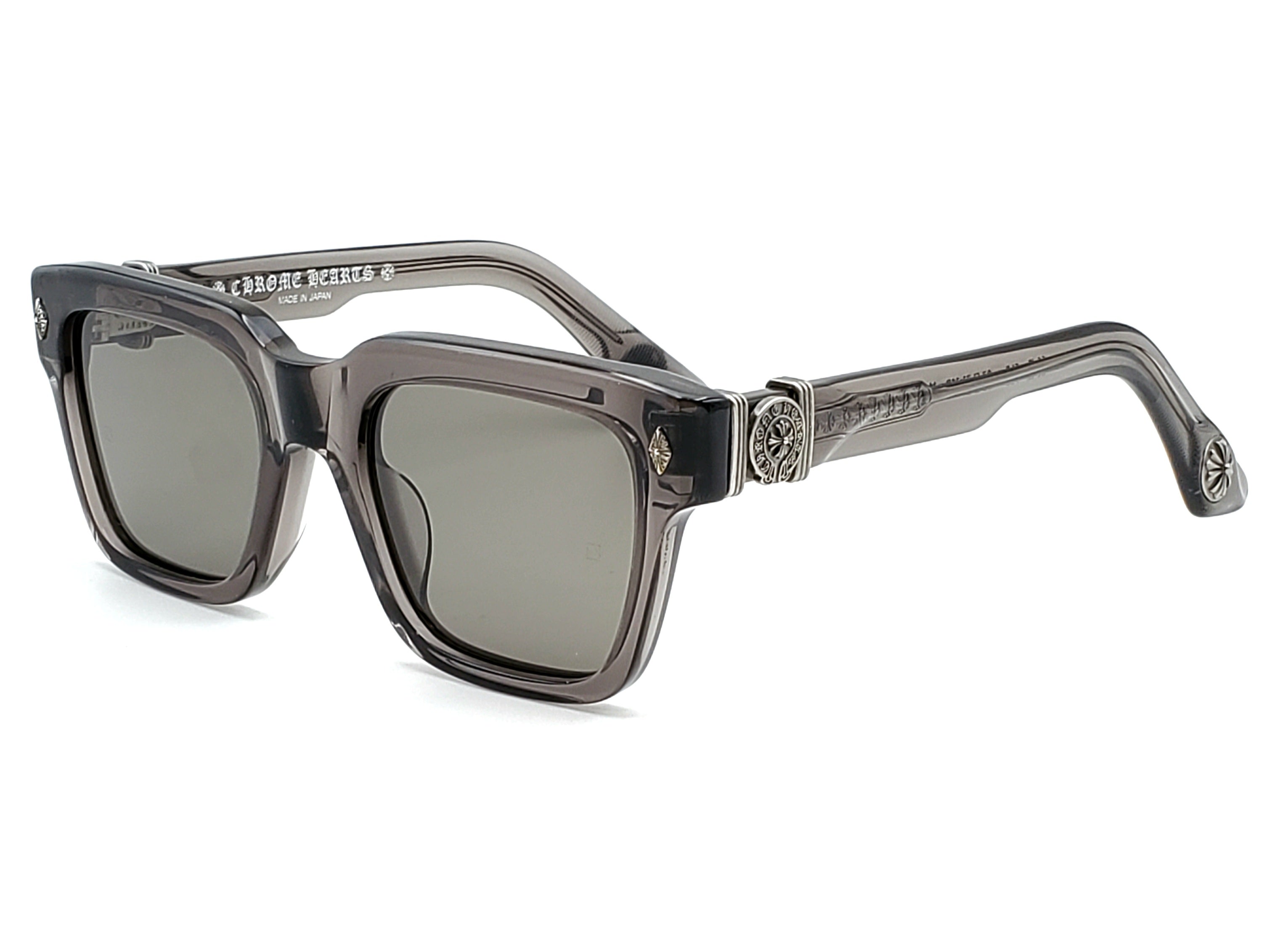 CHROME HEARTS HALLLAMANASS CRYSTAL GREY SQUARE SUNGLASSES
