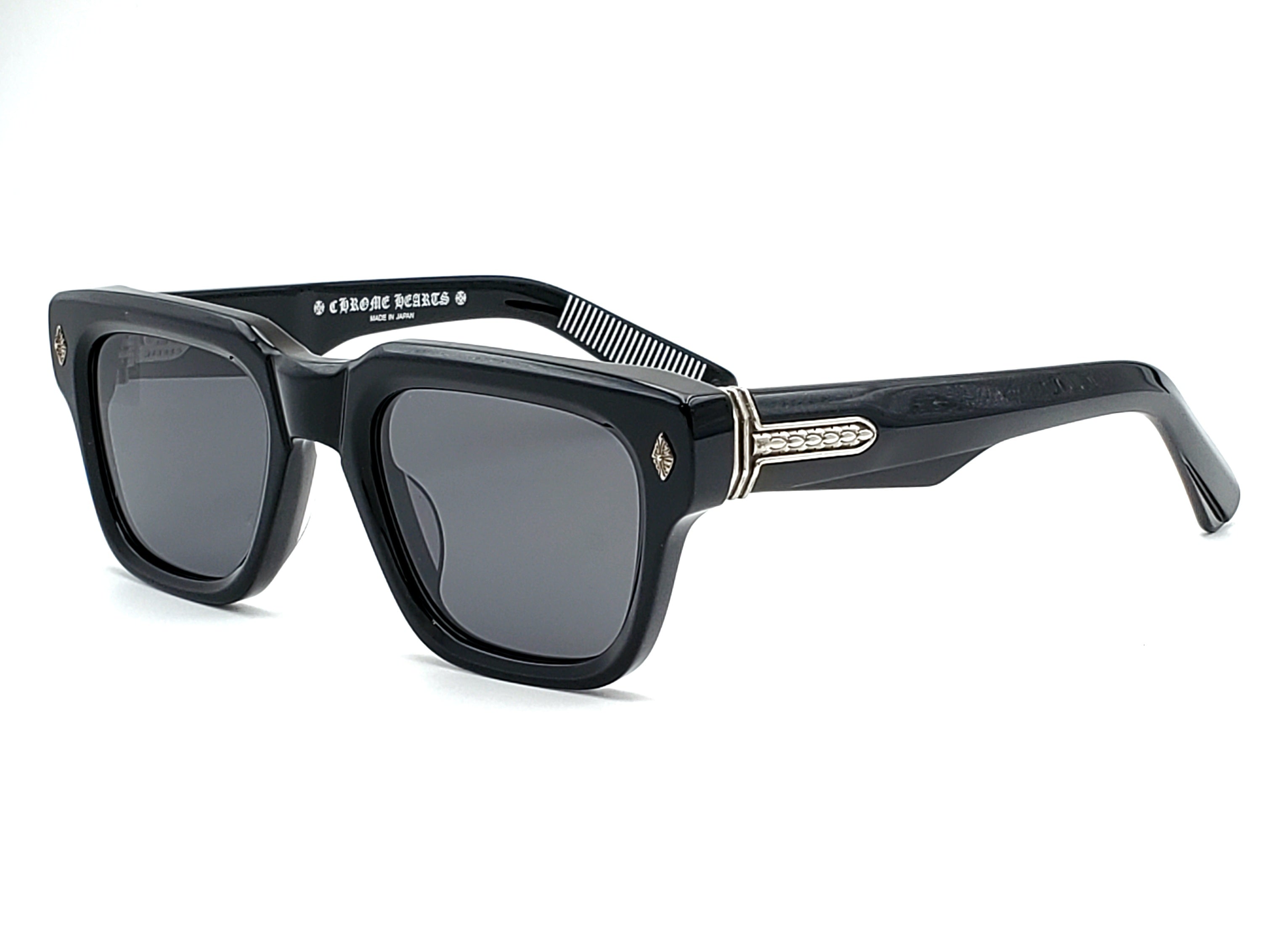 CHROME HEARTS GNARLIN BLACK SQUARE SUNGLASSES