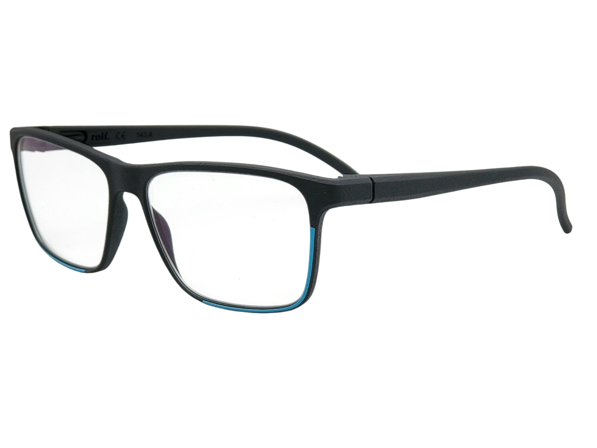ROLF EYEWEAR PRUT BLACK AND BLUE SQUARE OPHTHALMIC GLASSES