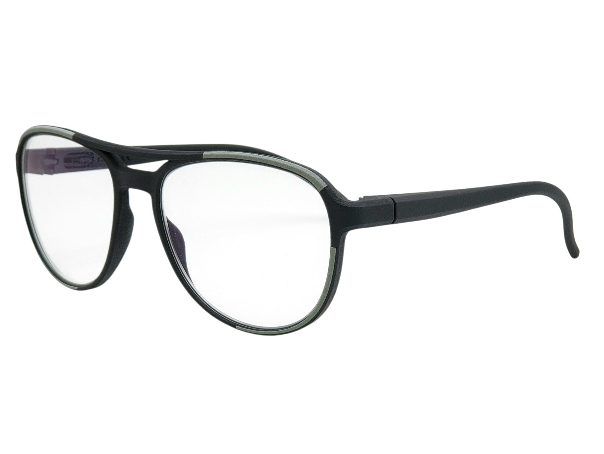 ROLF EYEWEAR OTTA BLACK AND GREY AVIATOR OPHTHALMIC GLASSES