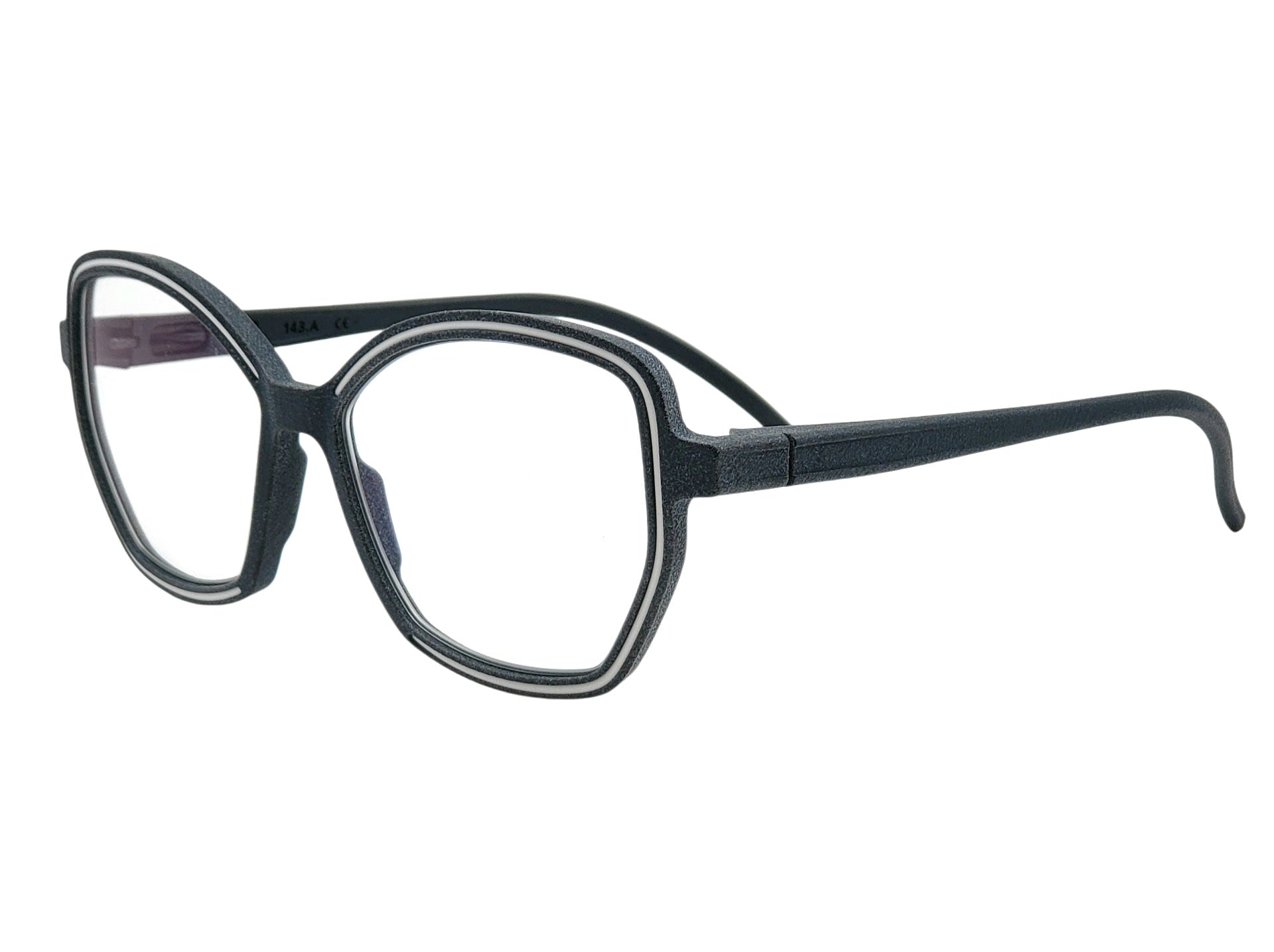 ROLF EYEWEAR LUNA STONE GREY AND WHITE BUTTERFLY OPHTHALMIC GLASSES