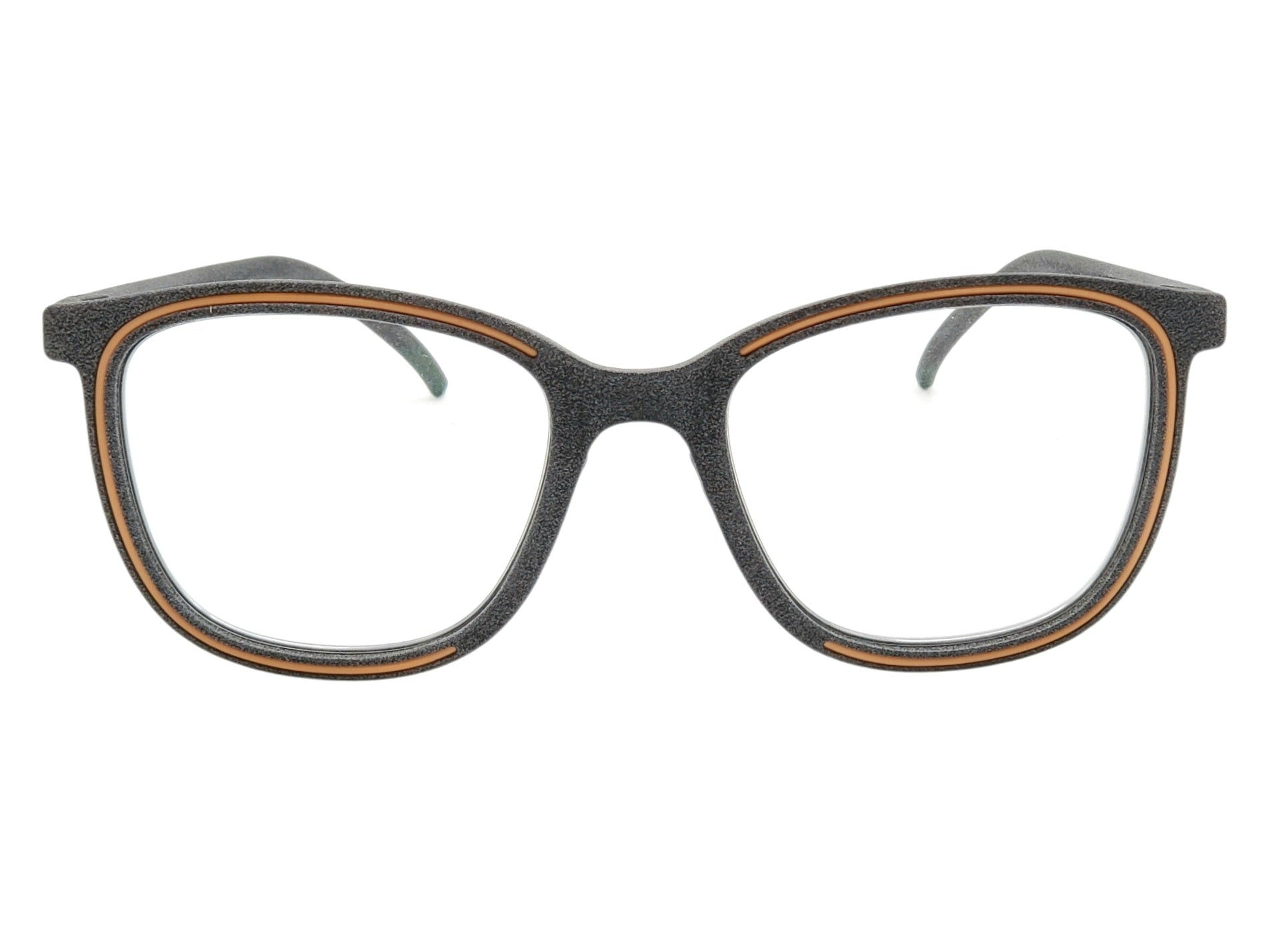 ROLF EYEWEAR BLOM GREY AND ORANGE SQUARE OPHTHALMIC GLASSES