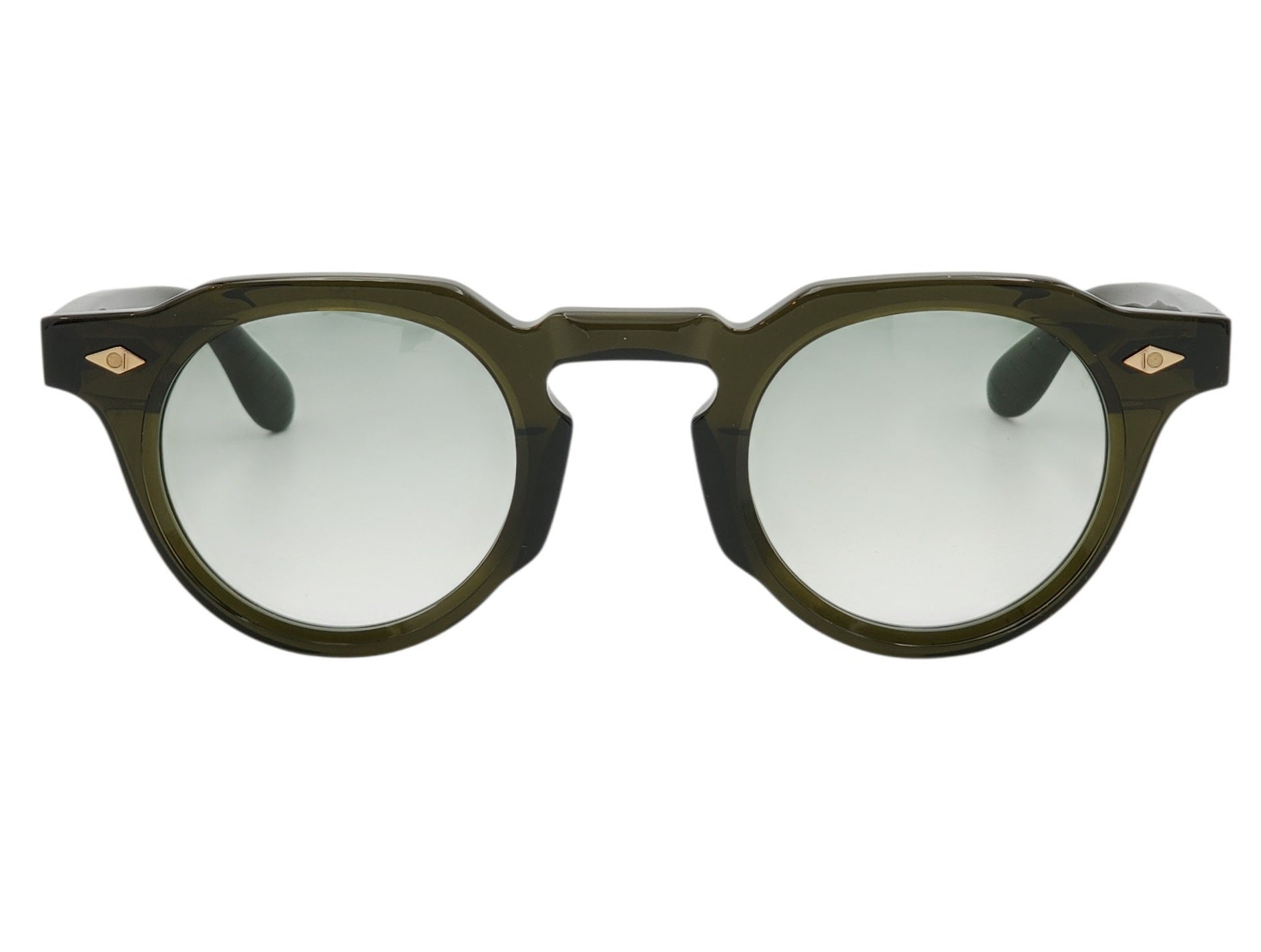 ARTHOD ARTHUS CRYSTAL DARK GREEN ROUND SUNGLASSES
