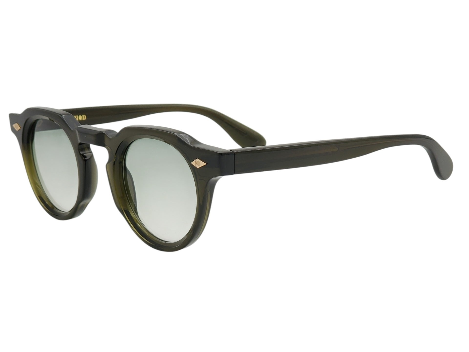 ARTHOD ARTHUS CRYSTAL DARK GREEN ROUND SUNGLASSES