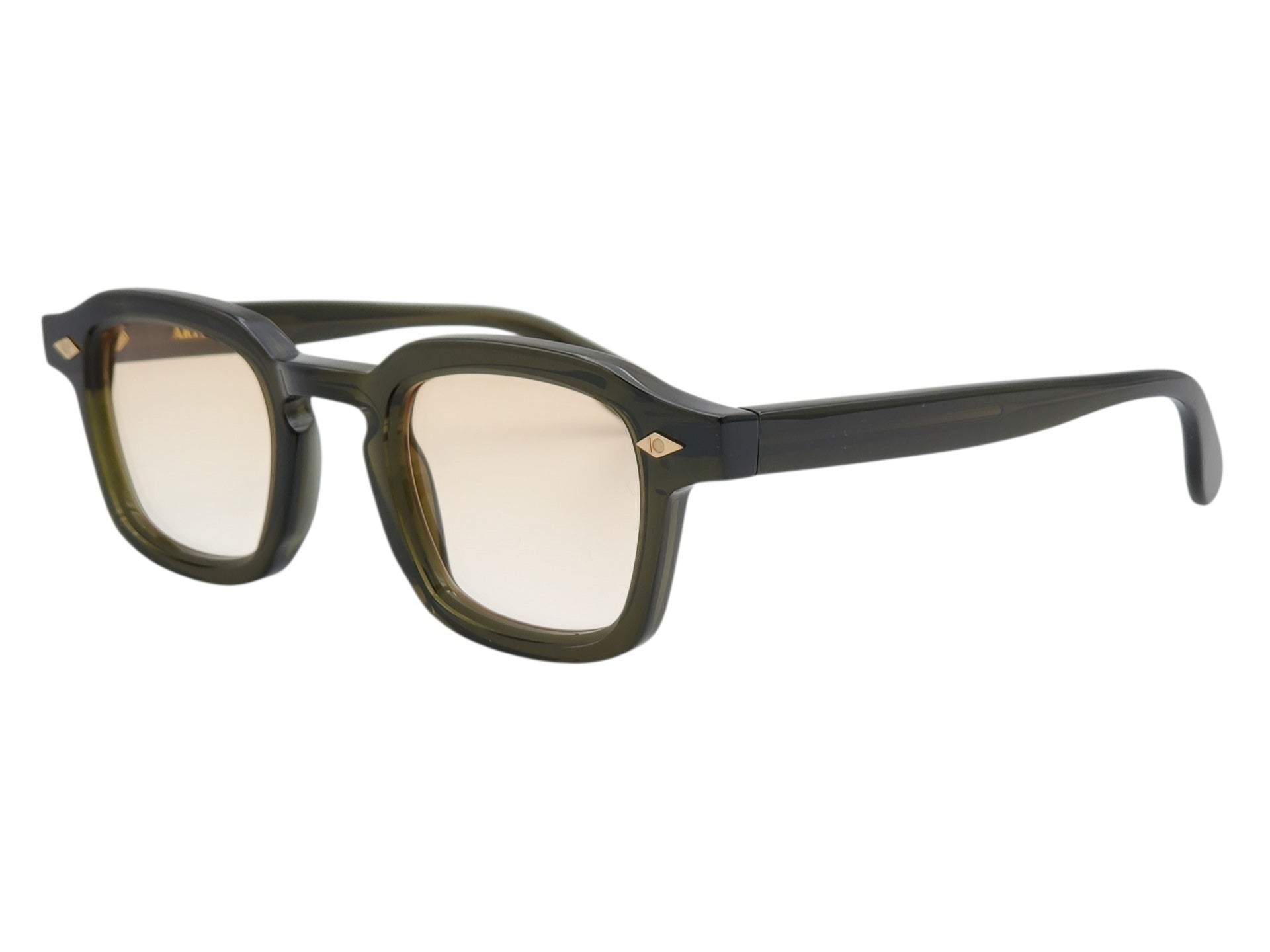 ARTHOD ISAAC CRYSTAL DARK GREEN SQUARE SUNGLASSES