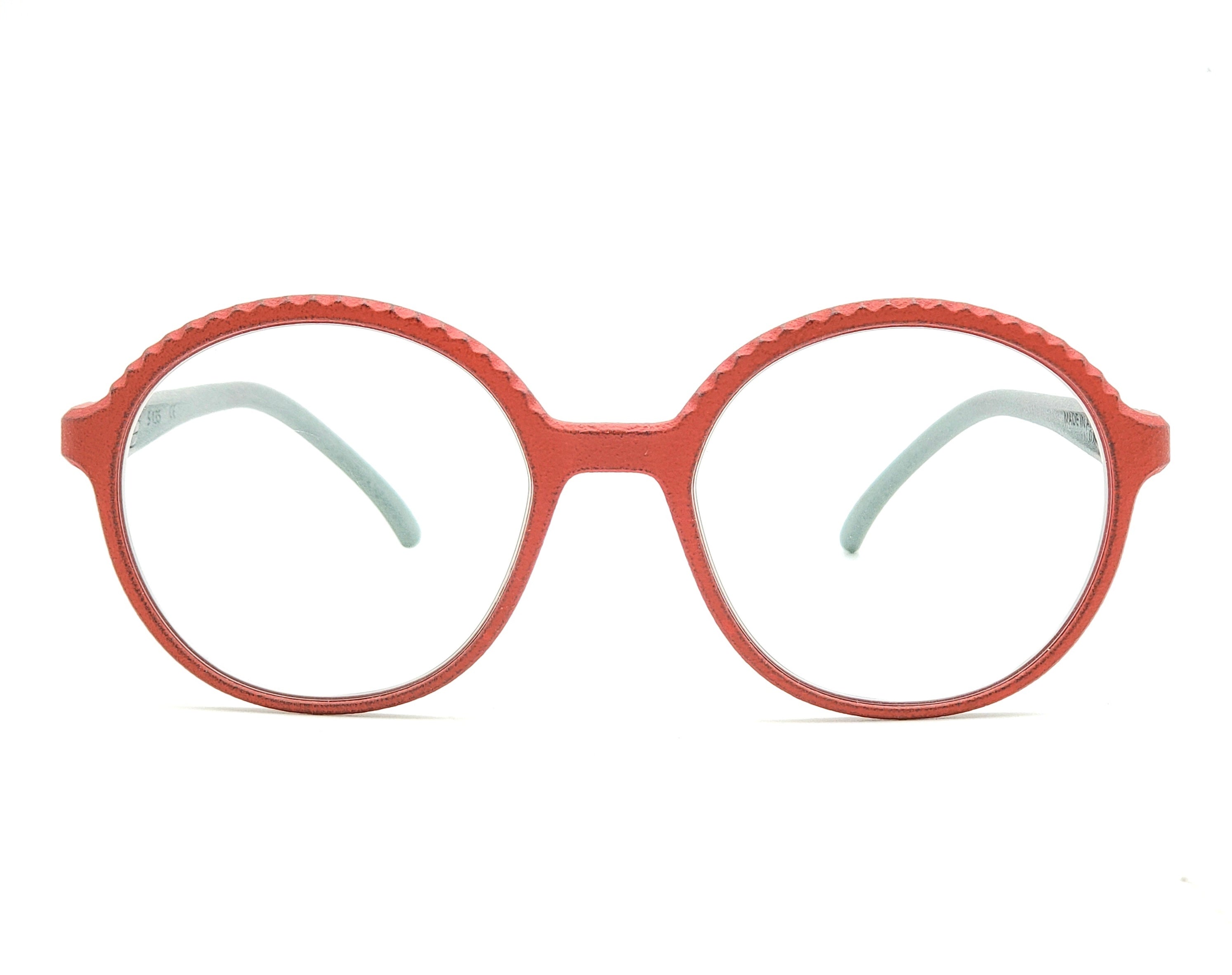 ROLF EYEWEAR RAIS RED AND GREY ROUND OPHTHALMIC GLASSES