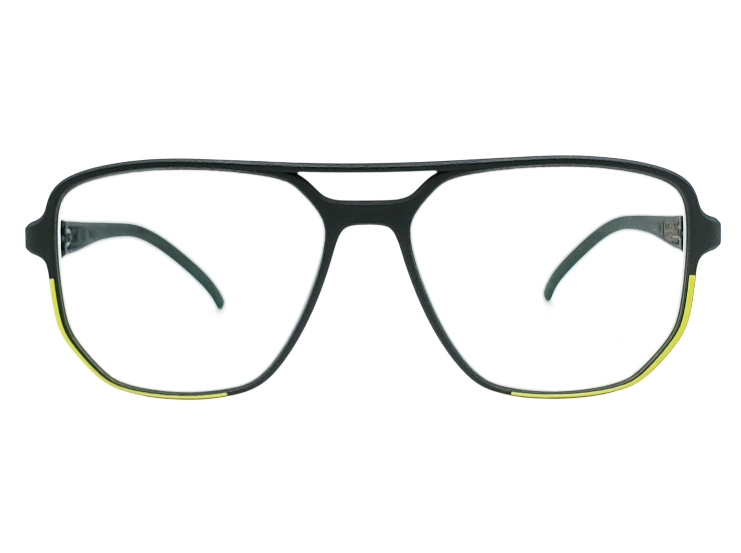 ROLF EYEWEAR ORNE SHADOW GREY AND LUMINOUS YELLOW SQUARE AVIATOR OPHTHALMIC GLASSES (Copy)
