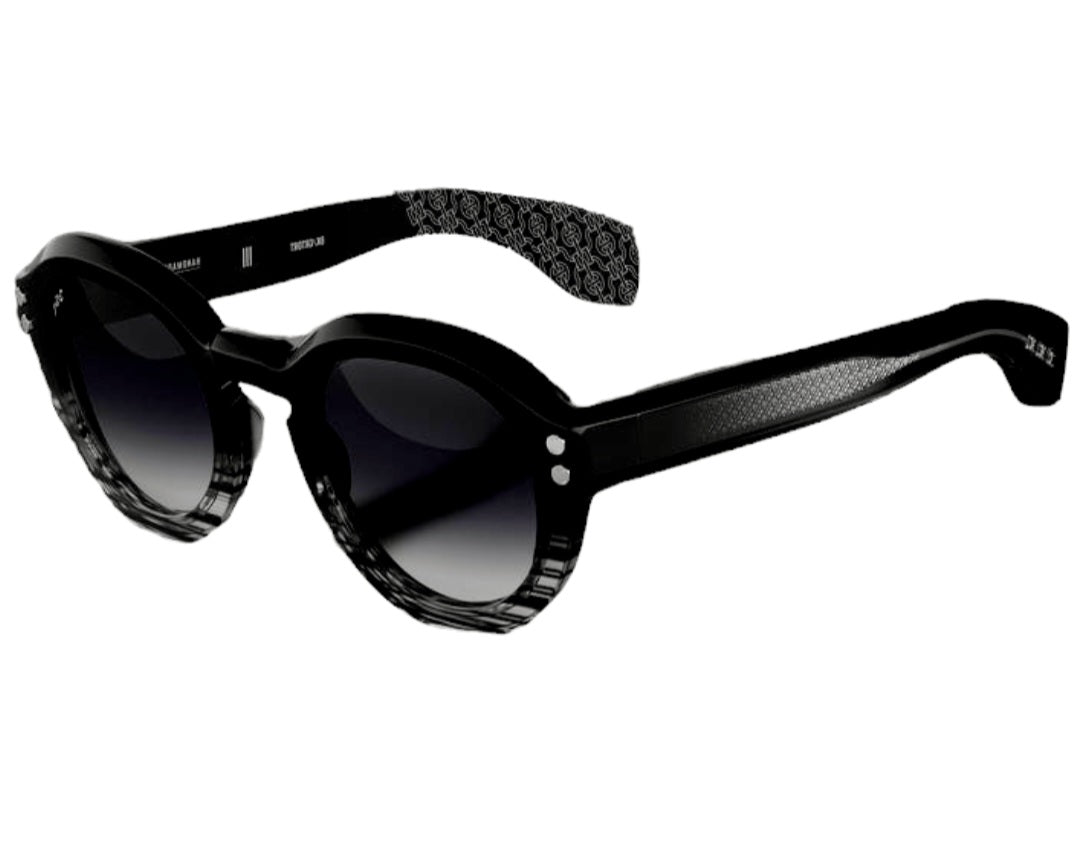 HOORSENBUHS MODEL III | BLACK GREY TORTOISE FADE ROUND SUNGLASSES