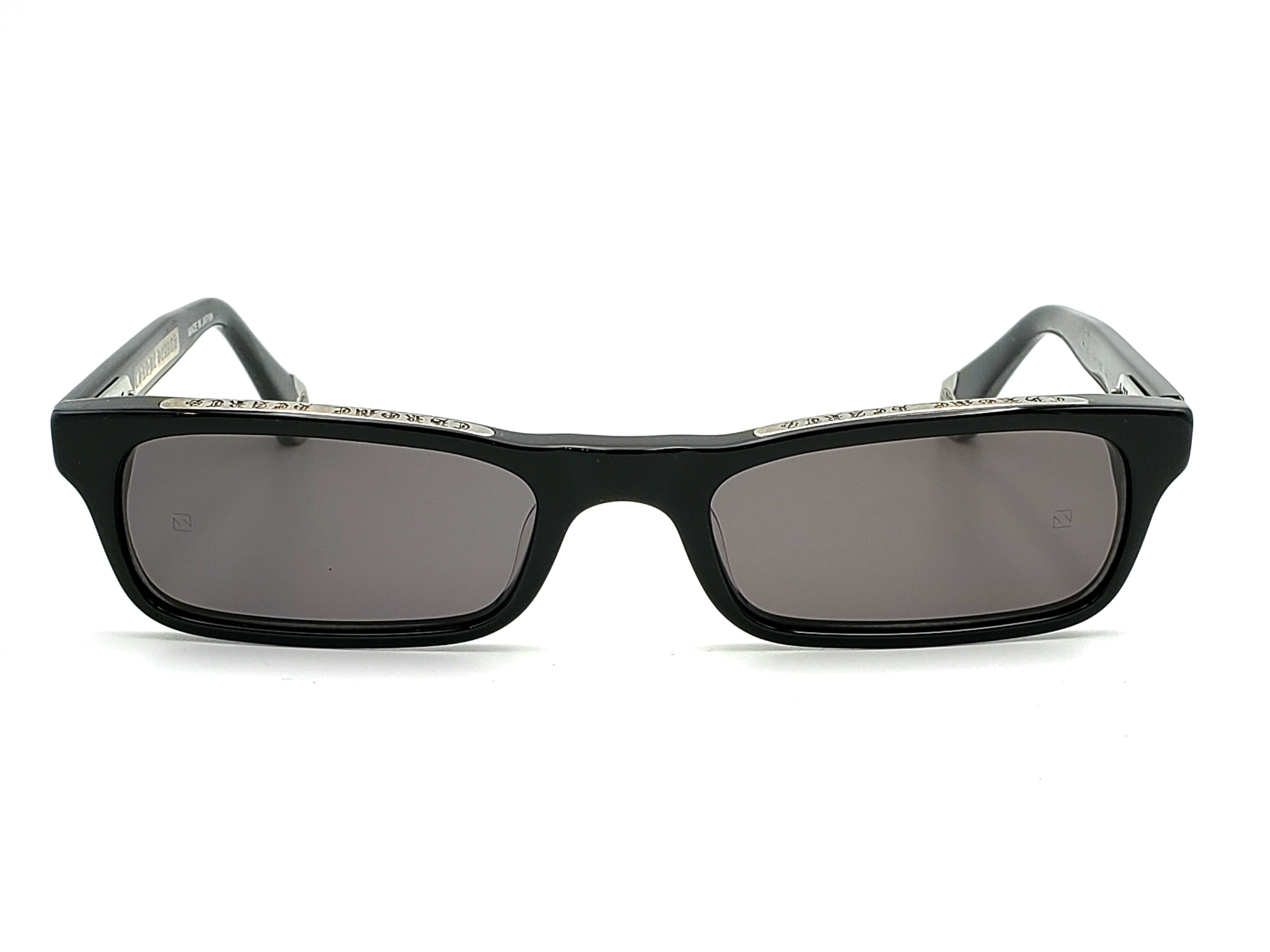 CHROME HEARTS KEEPER BLACK RECTANGULAR SUNGLASSES