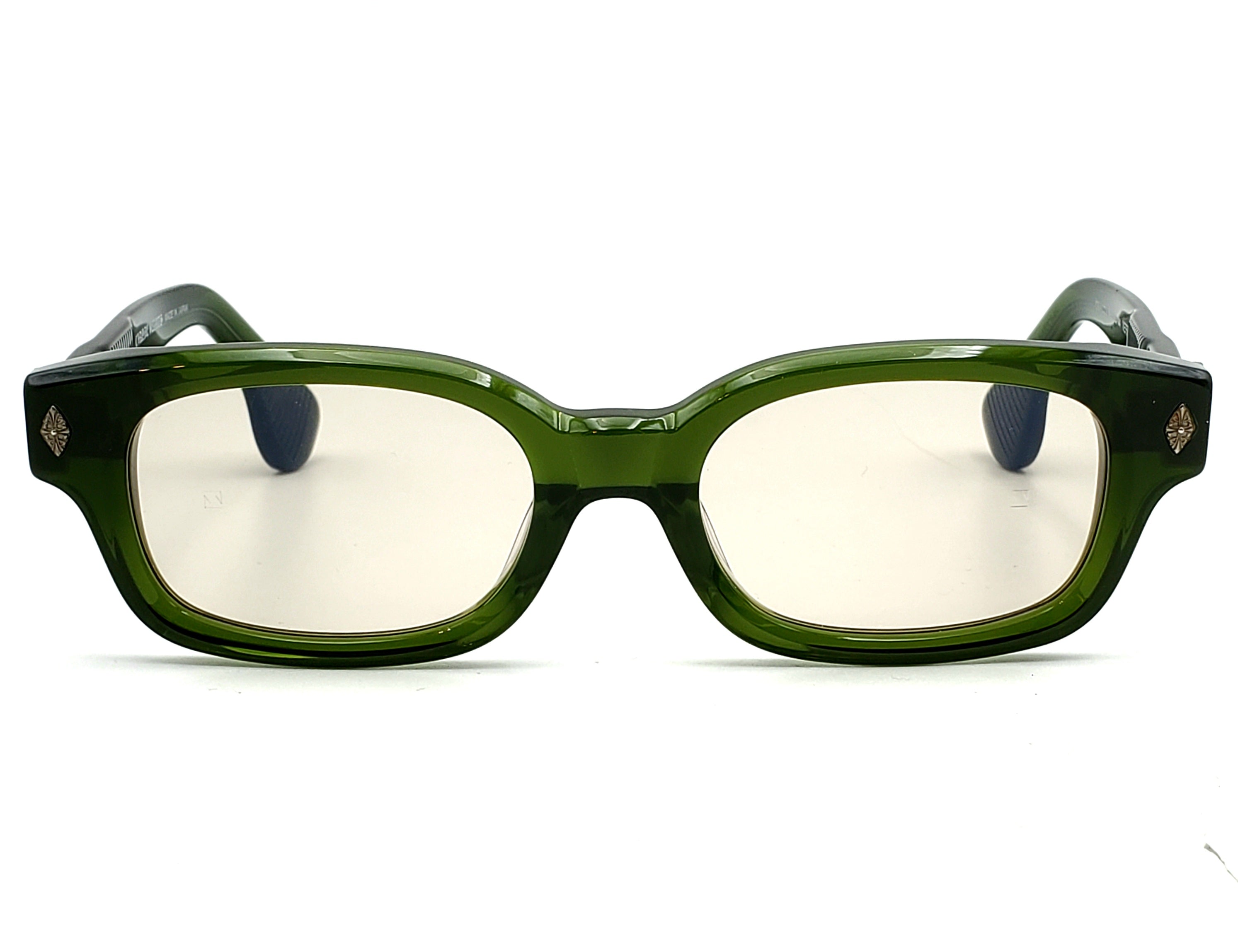 CHROME HEARTS WEIRDO CRYSTAL GREEN RECTANGULAR SUNGLASSES
