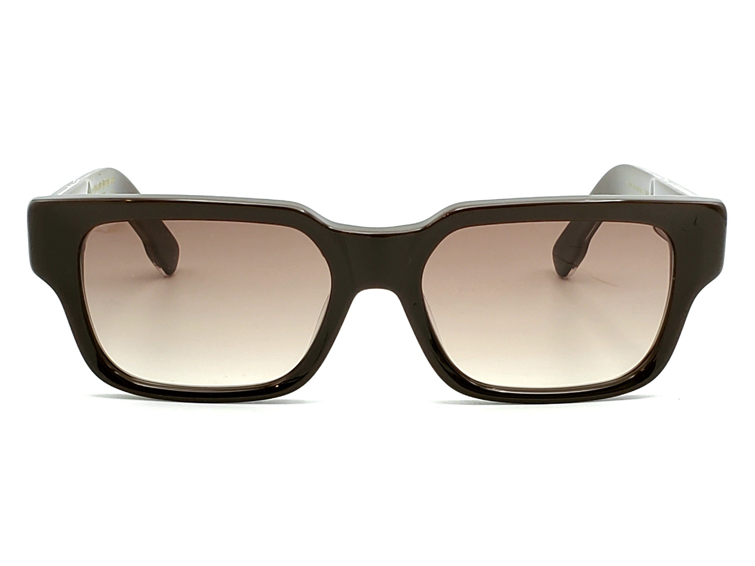 CHROME HEARTS 2 THICK BROWN AND GOLD SQUARE SUNGLASSES