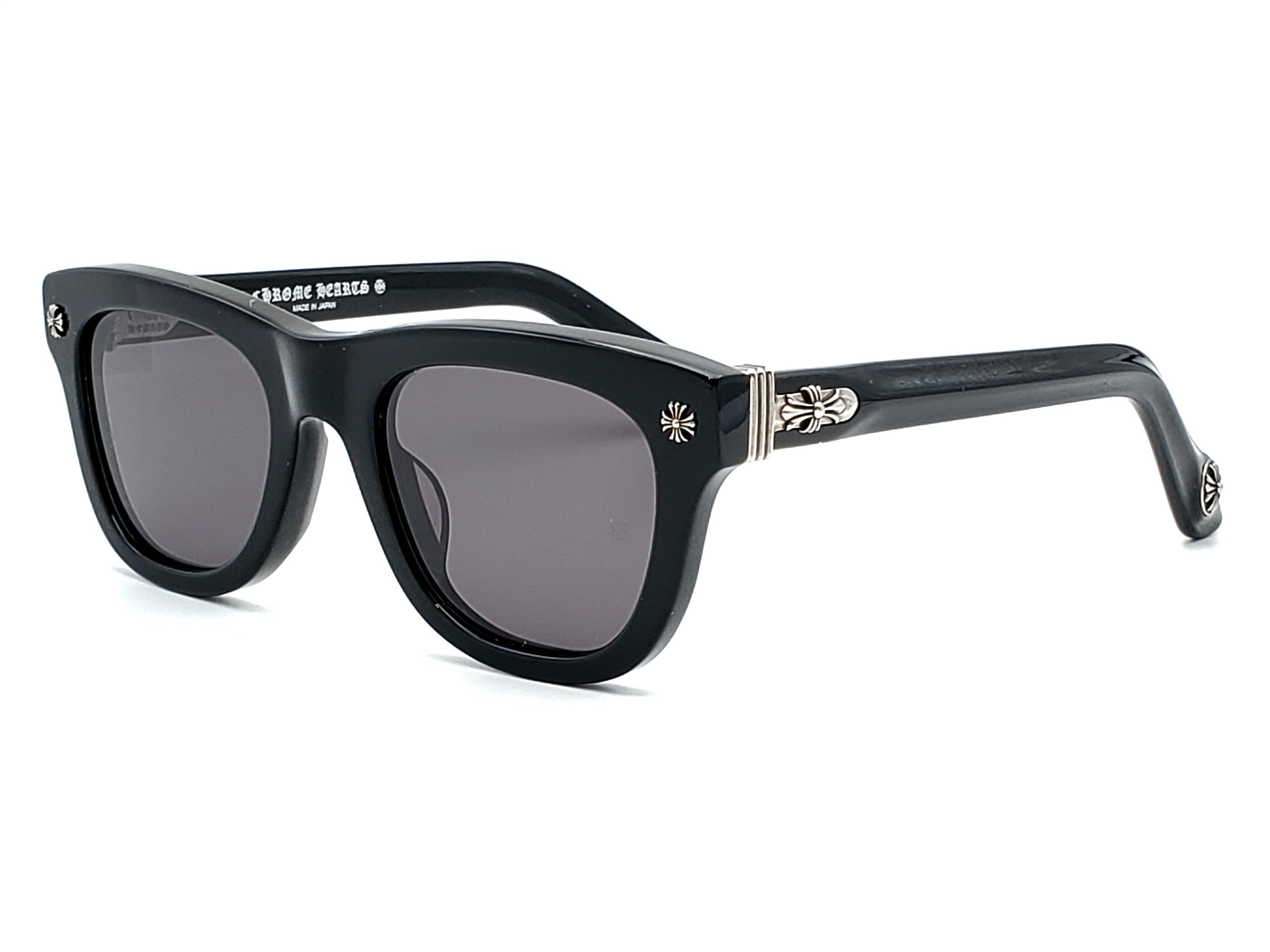 CHROME HEARTS TRITITSAGAIN BLACK SQUARE SUNGLASSES