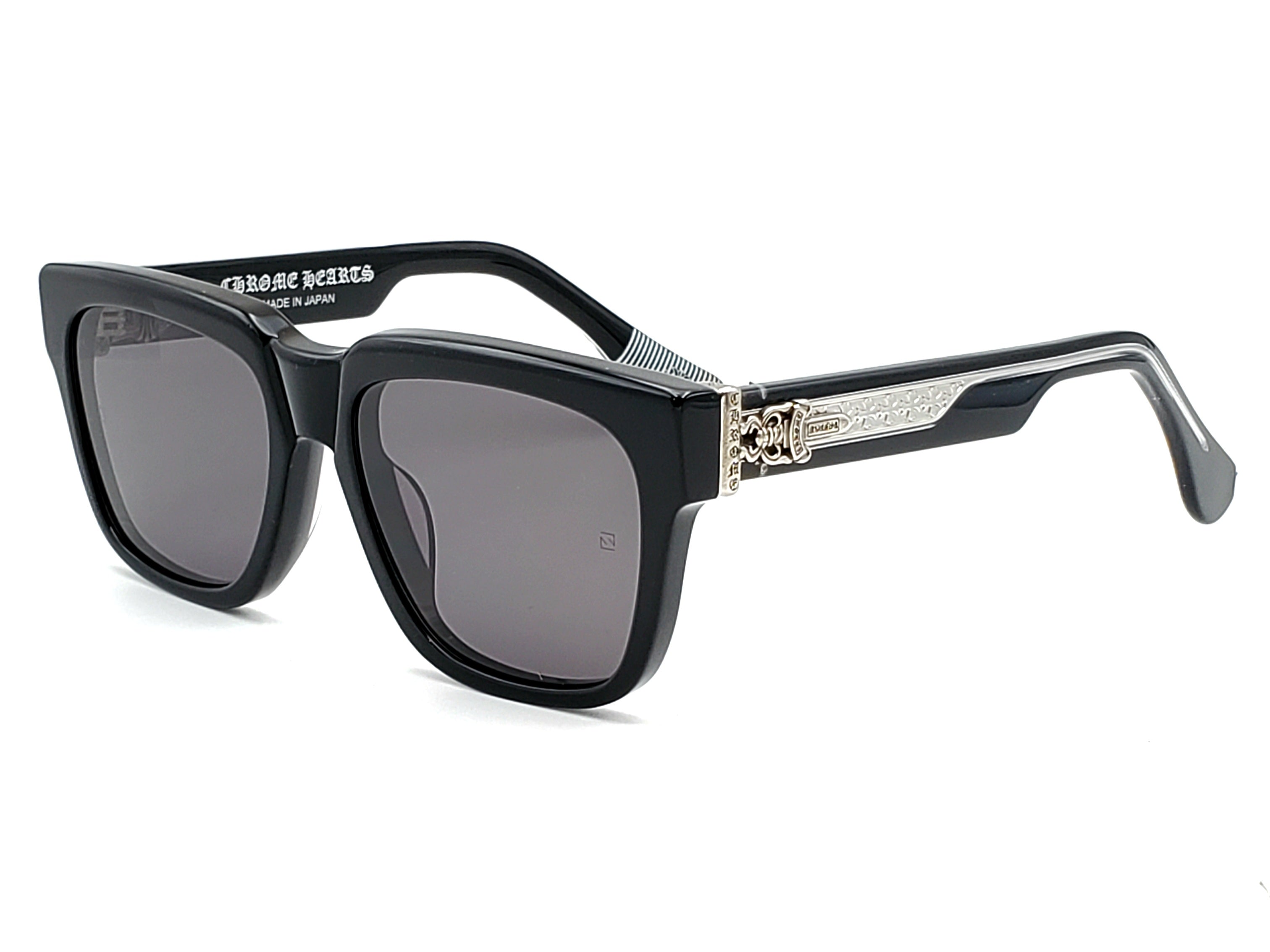 CHROME HEARTS BOX-OFFICER BLACK SQUARE SUNGLASSES