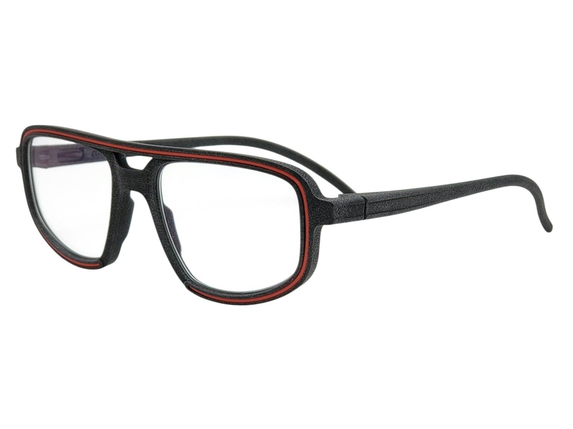 ROLF EYEWEAR TRIK BLACK AND RED AVIATOR OPHTHALMIC GLASSES