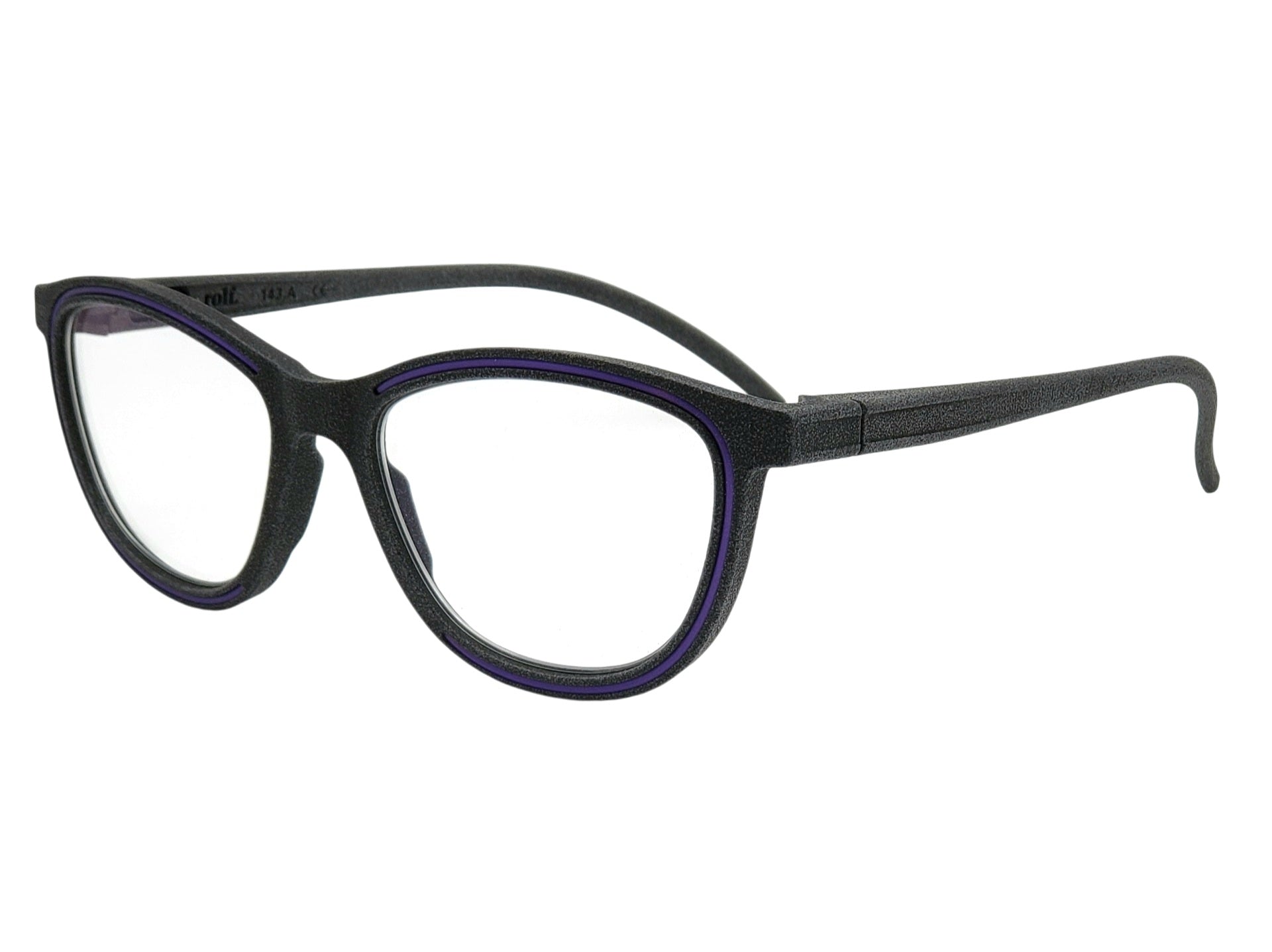 ROLF EYEWEAR RITA BLACK AND PURPLE CAT EYE OPHTHALMIC GLASSES