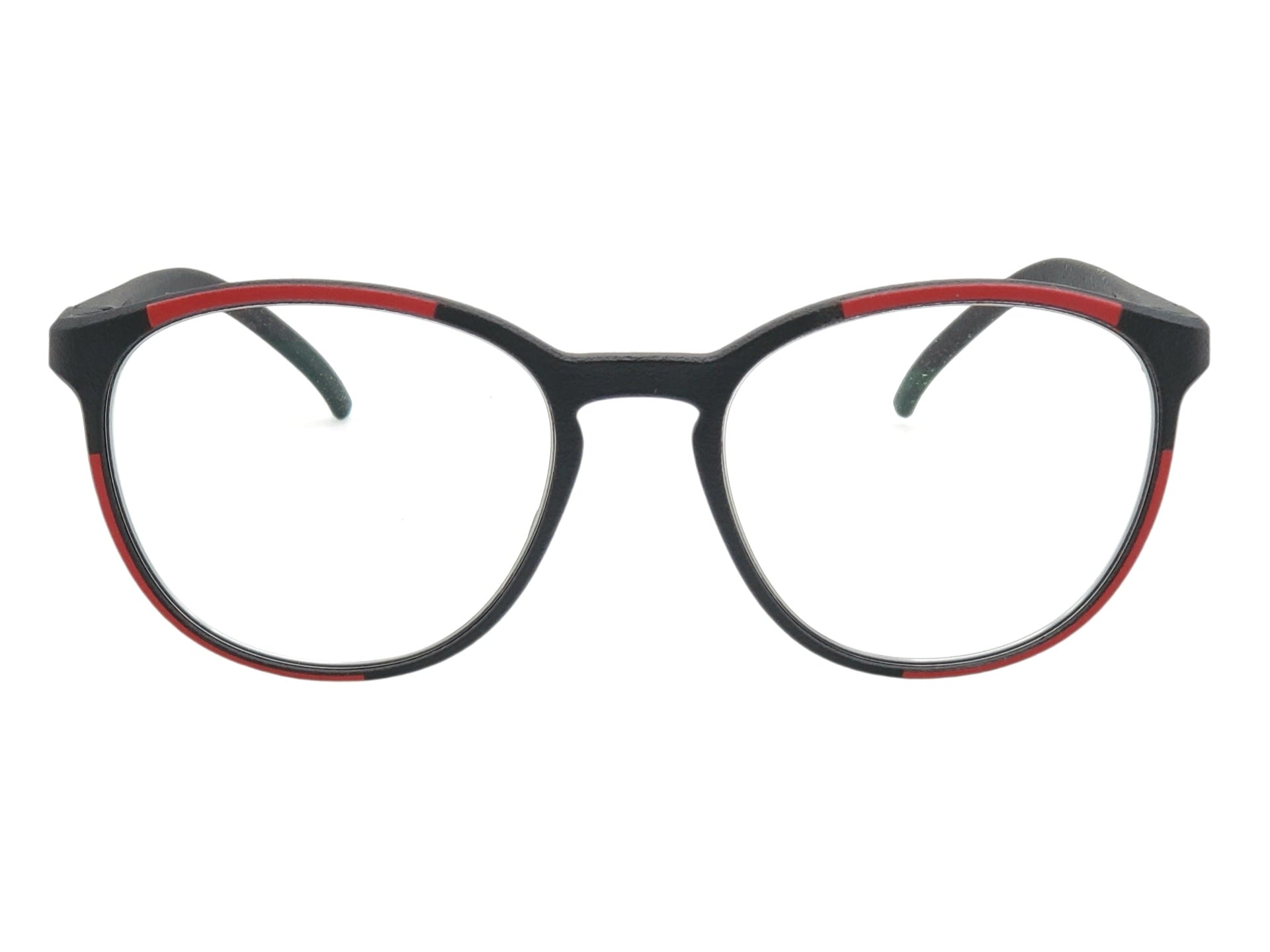 ROLF EYEWEAR AVON BLACK AND RED ROUND OPHTHALMIC GLASSES