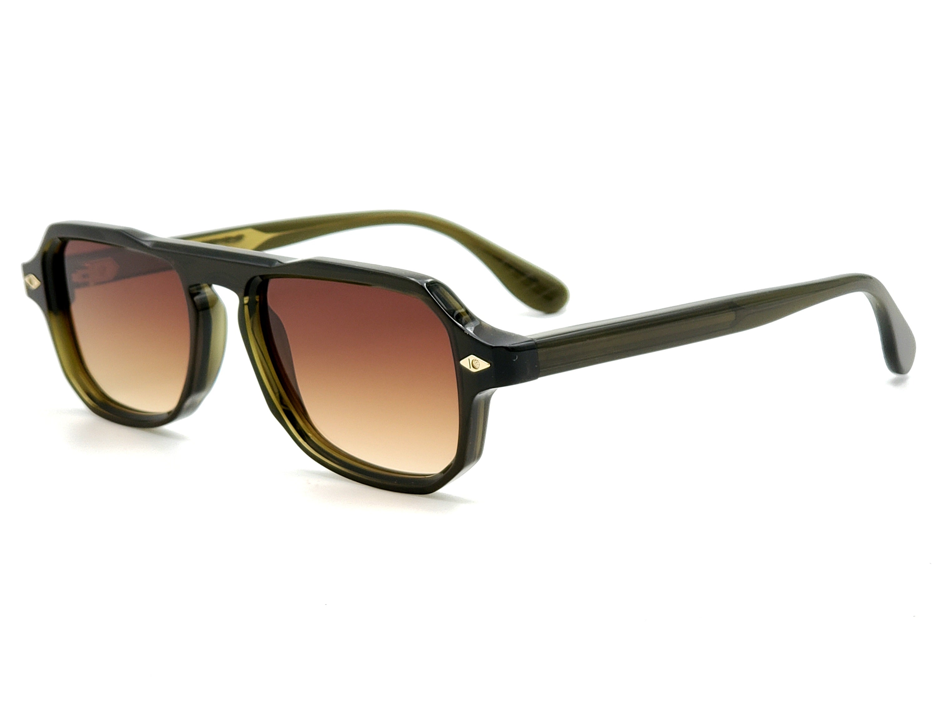 ARTHOD VIDAS CRYSTAL DARK OLIVE PILOT SUNGLASSES