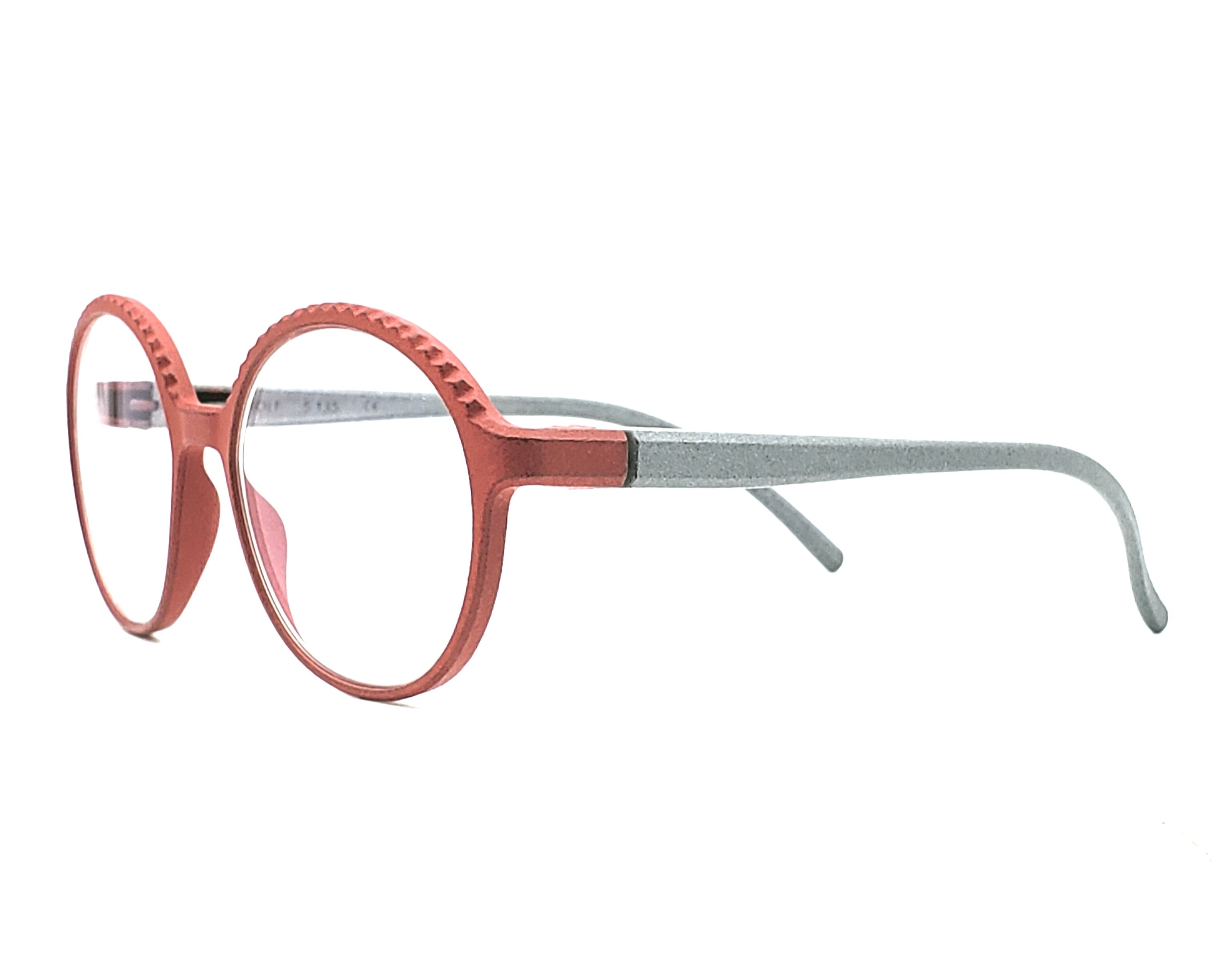 ROLF EYEWEAR RAIS RED AND GREY ROUND OPHTHALMIC GLASSES