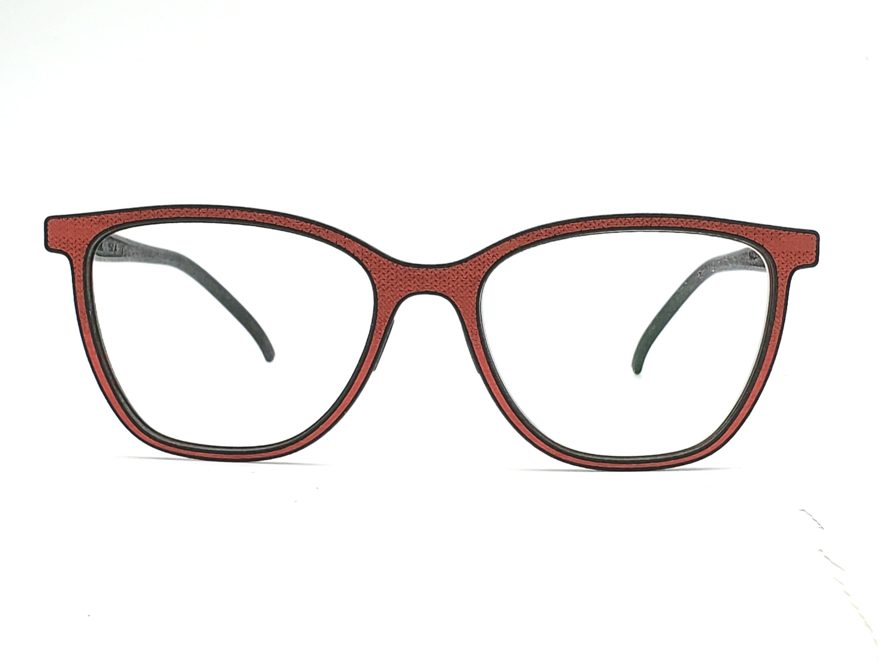 ROLF EYEWEAR MOSS SHADOW GREY AND RED SQUARE OPHTHALMIC GLASSES