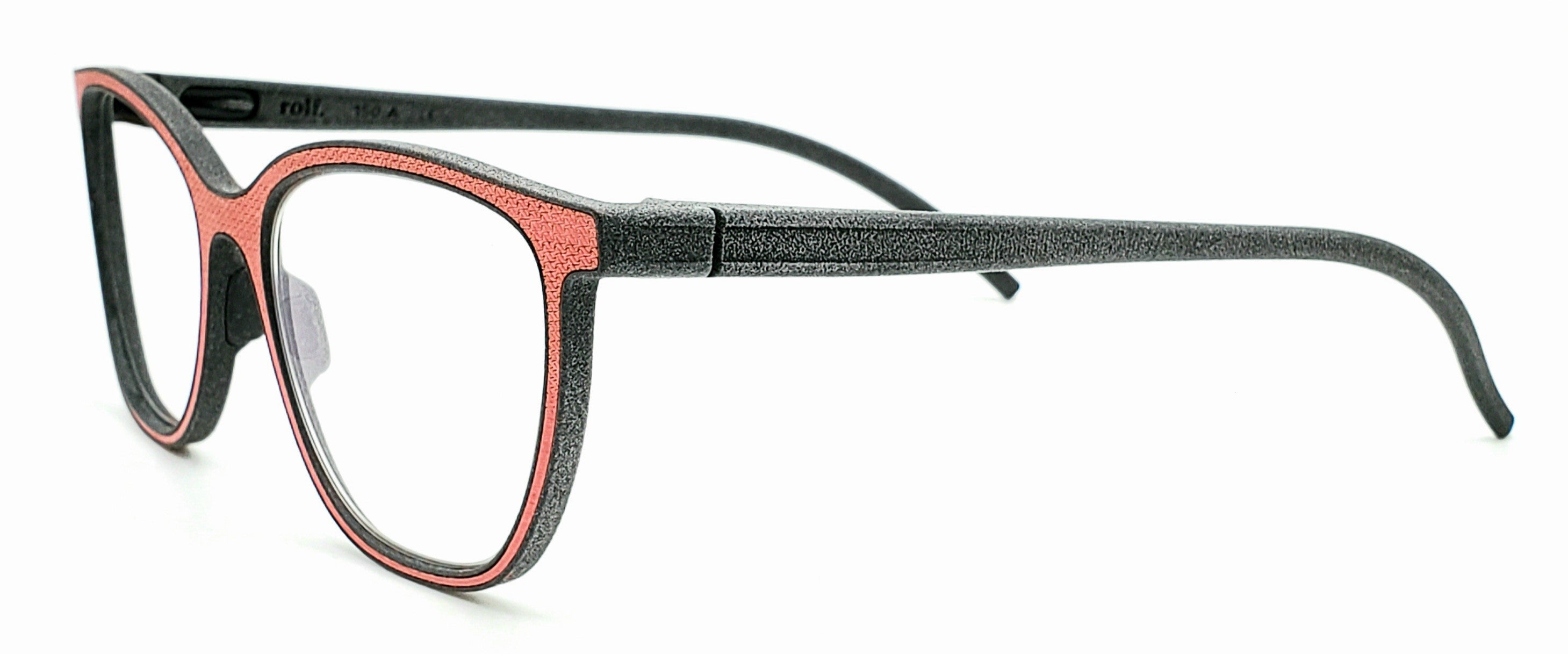 ROLF EYEWEAR MOSS SHADOW GREY AND RED SQUARE OPHTHALMIC GLASSES