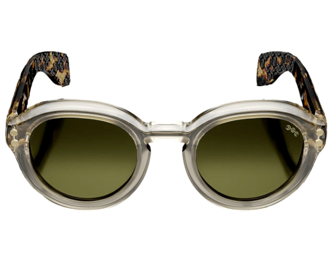 HOORSENBUHS MODEL III | WHEAT CRYSTAL ROUND SUNGLASSES