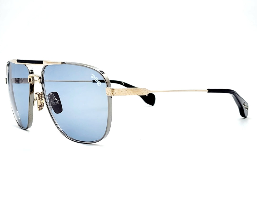 HOORSENBUHS MODEL XI |GUNMETAL WHITE GOLD BLACK AVIATOR SUNGLASSES