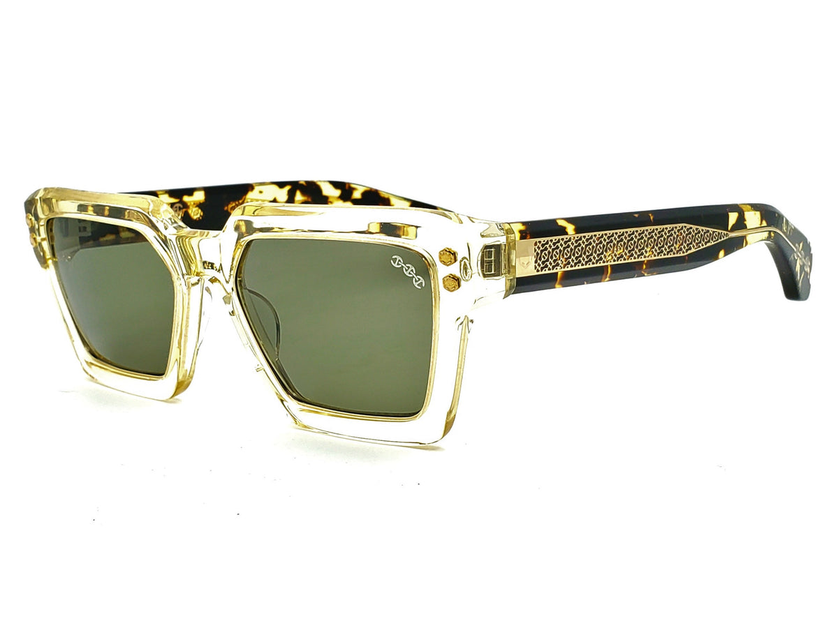 HOORSENBUHS MODEL X | WHEAT CRYSTAL TORTOISE TEMPLES SQUARE SUNGLASSES